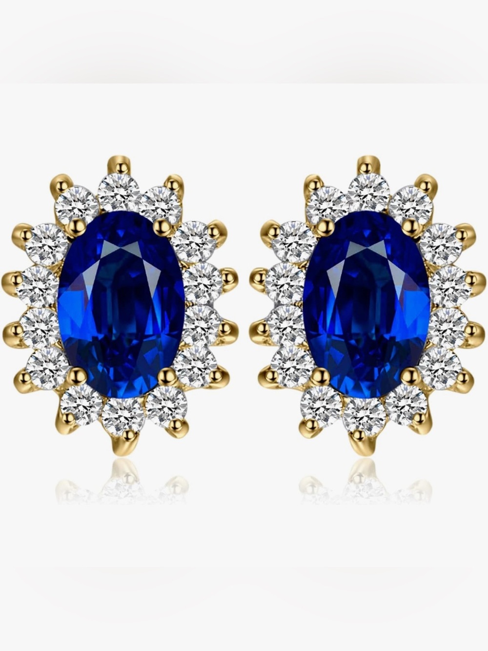 Gorgeous Neiman Marcus 18KT Gold Vermeil sapphire stud earrings